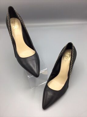 VINCE CAMUTO Black Leather Silat Shoes Size 7M